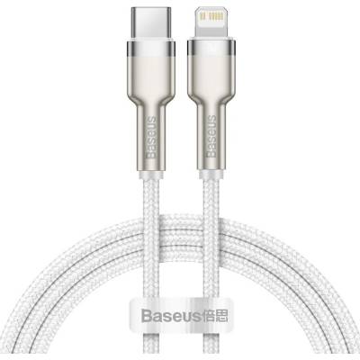 Baseus - Кабел за данни Cafule Series Metal (CATLJK-A02) - Type-C към Lightning, Бързо зареждане, 20W, 480Mbps, 1m - Бял