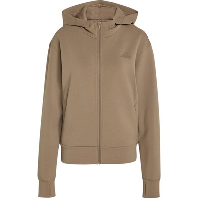 Adidas Дамски суичър adidas Women's D4T Workout Full Zip Hooded Sweatshirt Hoodie - Khaki Six (117-3942-0214)