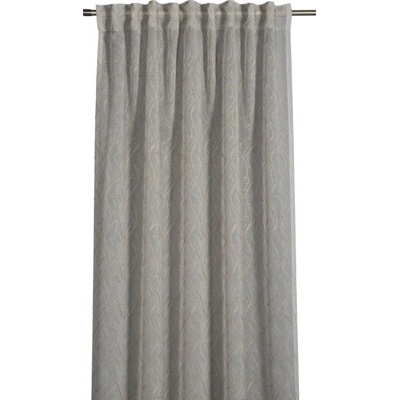 Závěs s řasící páskou Dolly vyšívaný taupe 245 x 135 cm