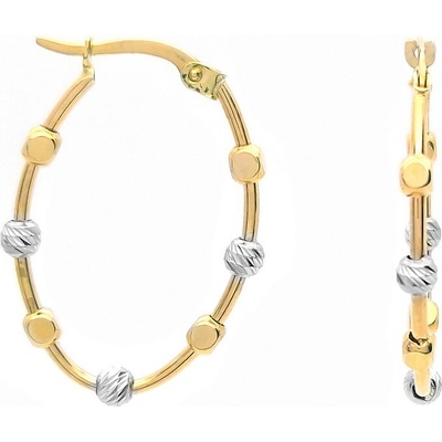 Šperk Holíč zlaté zdobené oválne náušnice ZN193