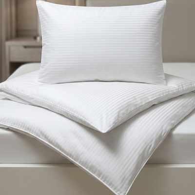 AMIDO EXQUISIT obliečky damaškové GLORIETTE biela 4 mm prúžky Bavlna/PES 70x90 140x200