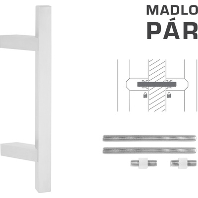 MPkovania FT - MADLO kód K31Z 25x25 mm UN pár Rozteč madla: 210 mm, Rozmer profilu madla: 25x25 mm, Dĺžka: 400 mm