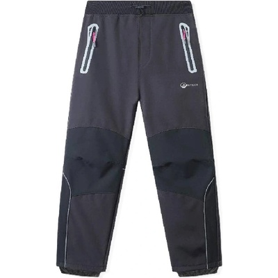 Kugo ZATEPLENÉ SOFTSHELLOVÉ KALHOTY HK5628 Černé/tmavě šedé