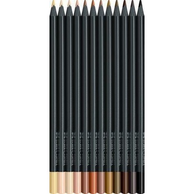 Faber Castell Black Edition barevné trojhranné pastelky 12 tělových barev 116414 TFC116414