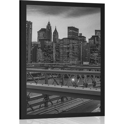 Plakát rušné velkoměsto v černobílém provedení - 60x90 black