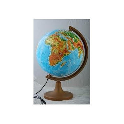 Svietiaci glóbus o priemere 32 cm drevený podstavec