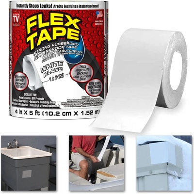 FLEX TAPE Te20-202 Vodotěsná extra lepicí páska, multifunkční, bílá
