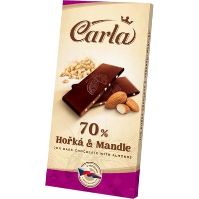 Carla Horká čokoláda 70% s praženými mandľami 80 g