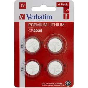 Verbatim Батерия, Verbatim LITHIUM BATTERY CR2025 3V 4 PACK (49532)
