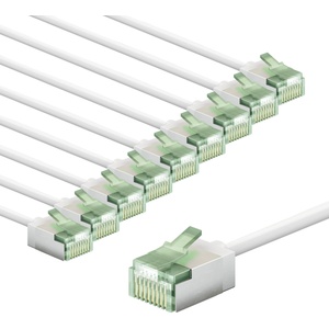 Goobay CAT 8.1 Network Cable in a 10-pack / Shielded patch cables, super-flexible, U/FTP/CU Ethernet cables, PiMF, LSZH/Cat 8.1 cables with 10Gbits / White / 10x5m, 79508 (79508)