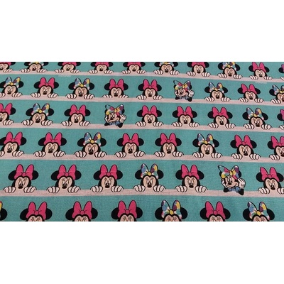 Bavlněná látka MINNIE tyrkysová šíře 150 cm