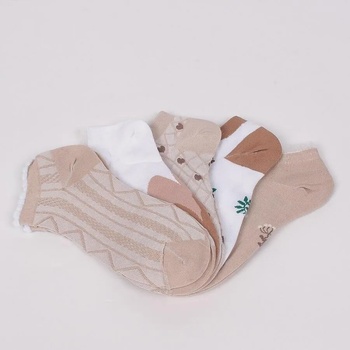 Image 1 of Комплект дамски чорапи в бежово и бяло с различен десен - 5 чифта