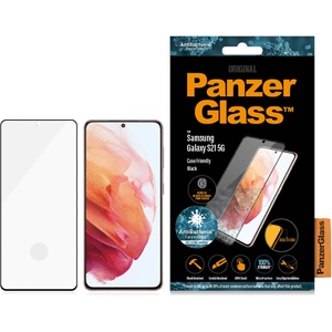 Panzer Стъклен протектор PanzerGlass за Samsung Galaxy S21 FingerPrint, CaseFriendly, AntiBacterial - Черен