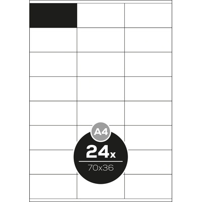 Etikety PRINT A4/100 ks, 70x36 - 24 etikiet, biele