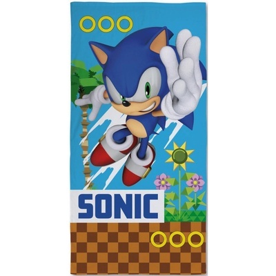 Halantex Bavlněná plážová osuška Sonic motiv Dash Endless Runner Game 70 x 140 cm