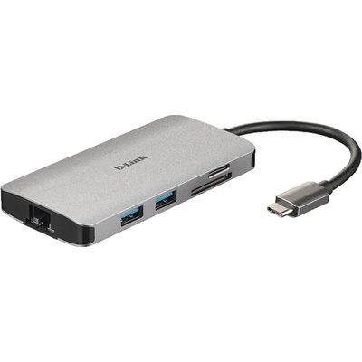 D-Link 8-in-1 USB-C хъб with HDMI/Ethernet/Card Reader/Power Delivery - DUB-M810 (DUB-M810)