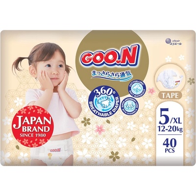 GOO. N Бебешки пелени Goo. N Premium Soft - Размер 5, XL, 12-20 kg, 40 броя (F1010101-172)