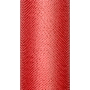 PartyDeco Гладък тюл - червен 0, 15 x 9 м