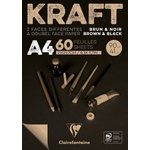 Clairefontaine Brown & Black Laid Kraft Pad Скицник 60 A4 90 g (975818C)