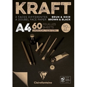 Clairefontaine Brown & Black Laid Kraft Pad Скицник 60 A4 90 g (975818C)