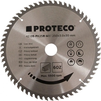 PROTECO Pilový kotouč SK 250x3.0x30 60z + redukce 30/20 mm