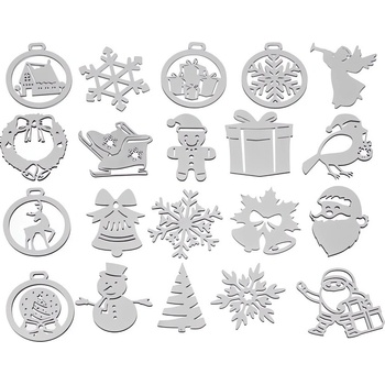 Drevené vianočné ozdoby 20 kusov RUHHY 24883 biele