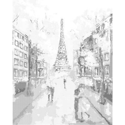 ZUTY Bodkovanie - ŽLTÝ PARÍŽ Rámovanie: vypnuté plátno na rám, Rozmer: 40x50 cm