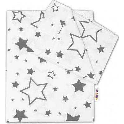 Baby Nellys obliečky Hviezdy a Hviezdičky sivé/bielé 135x100 cm