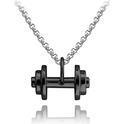 Minet Černý stříbrný fitness činka JMAN0413BN50