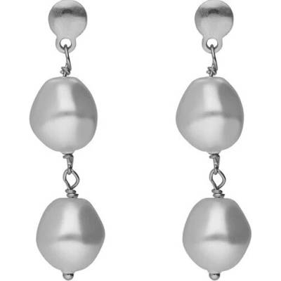 Victoria Cruz Strieborné visiace náušnice so syntetickými perlami Sera A5560-00HT