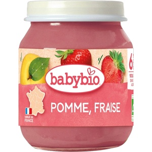Babybio Био плодово пюре Babybio - Ябълка, ягода и синя боровинка, 130 g (3288131500935) - baby