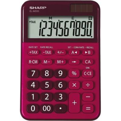 Sharp Stolní kalkulačka ELM335BRD, červená