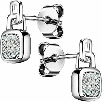 Zlaton Náušnice bílé zlato visací 1.90g s diamantem 0.100ct 001221412214