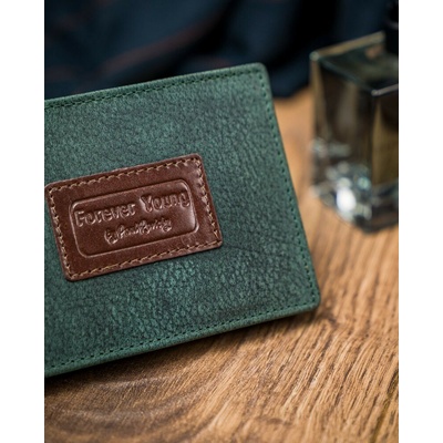 Forever Young Kožená pánska peňaženka zelená DH N992-VTP GREEN