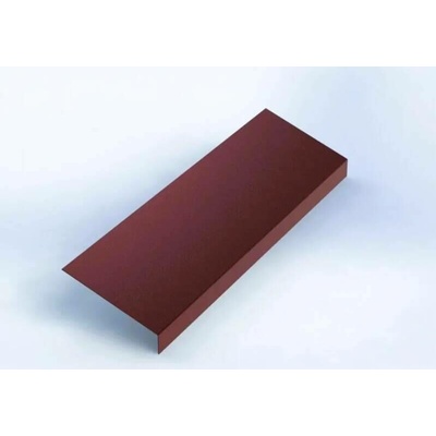 Podkladní okapnice r.š.125mm pozink lakovaný RAL 3005 červená vínová s folií dl.2m