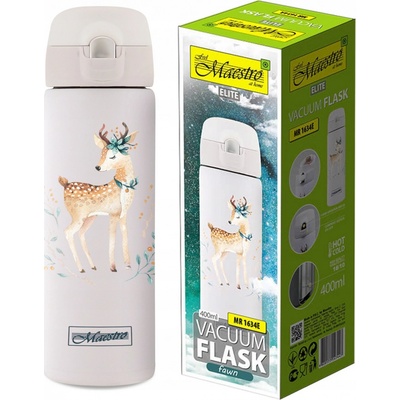 Maestro Termohrnček 400 ml biely jeleň