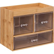 5five Organizér na kosmetické doplňky se zásuvkami a poličkou, bambusový