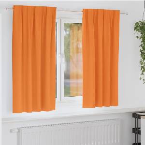 Pure Line Home Плътни завеси в цвят оранжев с комбиниран перделък, 2 бр. , 140 x 175 см