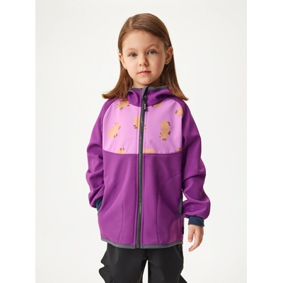Unuo dětská softshellová bunda s fleecem Basic Kapybary Ostružinová