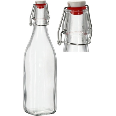 Fľaša sklenená COSTOLATA Mechanické zapínanie silikónové tesnenie 26,5x6,8 cm 0,5 L