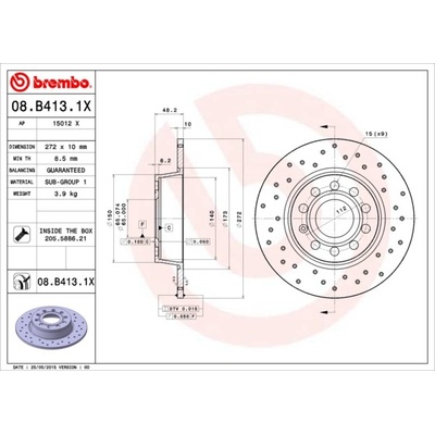 BREMBO Brzdový kotúč 08B4131X