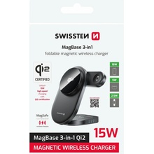 Swissten 3v1 Skladacia bezdrôtová nabíjačka QI2, MagSafe 14546152