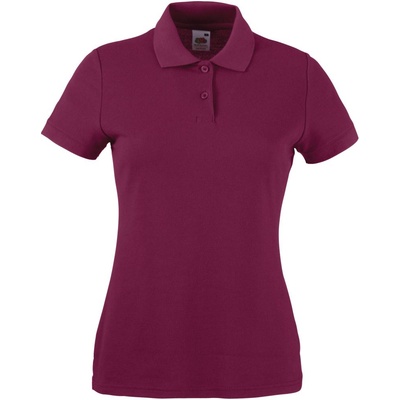 Fruit of the Loom lady-fit 65/35 polo / Дамска поло тениска с къс ръкав - бордо s (16321237001)
