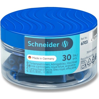 Schneider 6703 Inkoustové bombičky modré 30 ks