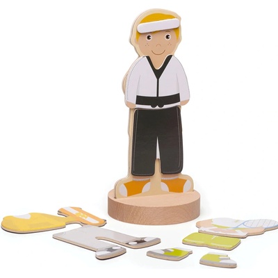 Bigjigs Toys magnetické obliekacie puzzle Športové aktivity
