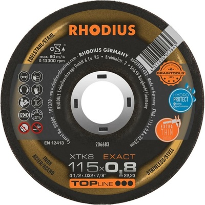 RHODIUS Extra tenký řezný kotouč XTK8 EXACT 115 x 0,8 x 22,23 TOPline 206683