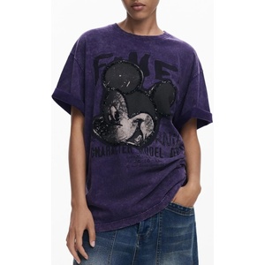 DESIGUAL Дамска тениска с къс ръкав desigual, Размер s, Цвят Виола (25wwtk60_vi2010)