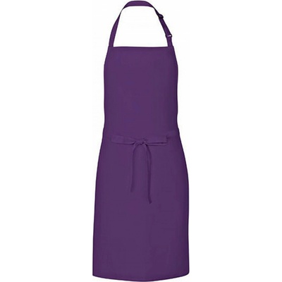 Link Kitchen Wear Univerzální keprová zástěra s laclem a nastavitelným páskem u krku Fialová 72 x 85 cm X986