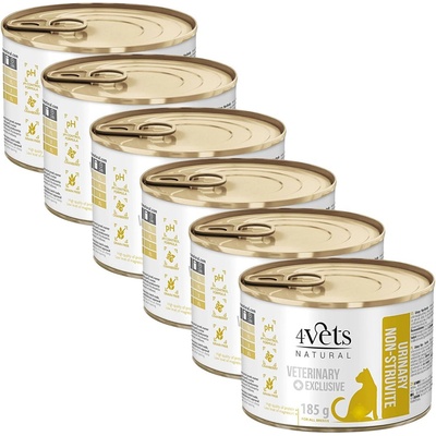 4Vets NATURAL 4Vets Cat Natural Veterinary Exclusive URINARY 6 x 185 г