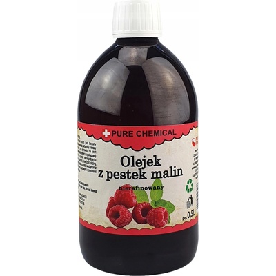OLEJ Z MALINOVÝCH SEMÍNEK NERAFINOVANÝ PŘÍRODNÍ ZA STUDENA LISOVANÝ PURE NATURE 0,5l